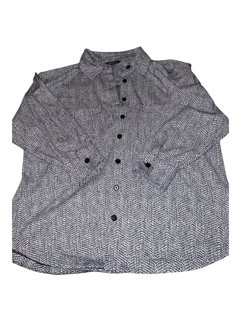 Athleta Black & White Textured Button Shirt